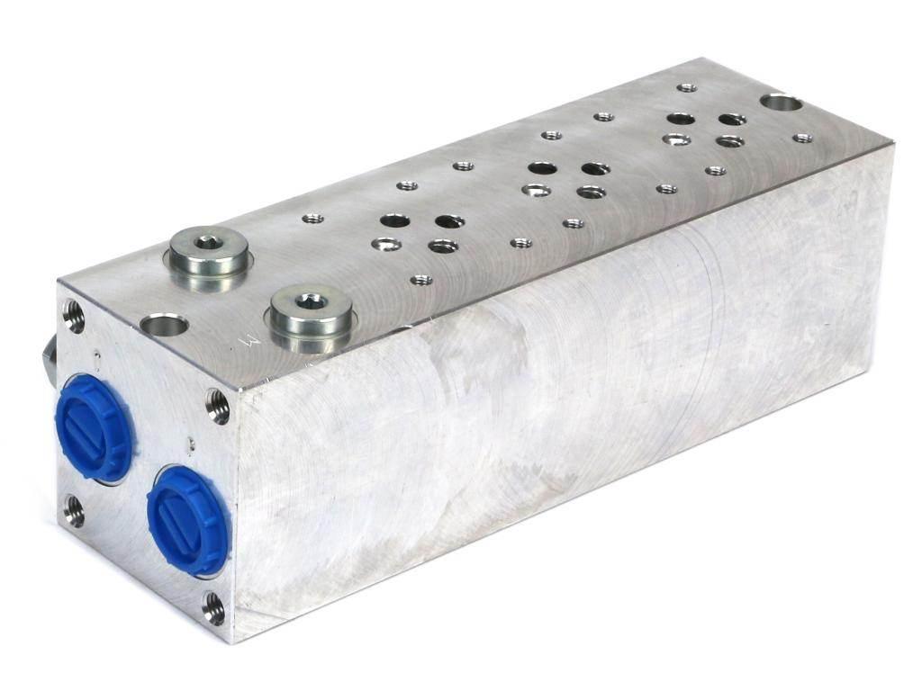 Płyta NG6 cetop3 3-sekcyjna (z zaworem przelewowym 50-380 bar) do elektroza - zdjęcie 2