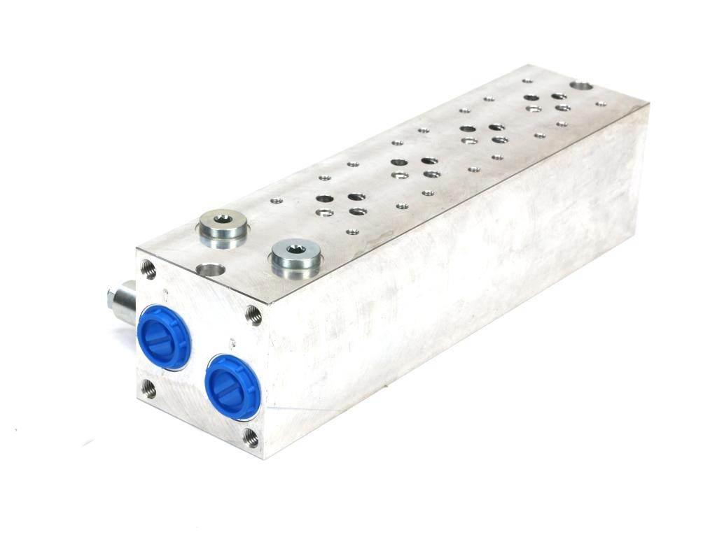Płyta NG6 cetop3 4-sekcyjna (z zaworem przelewowym 50-380 bar) do elektroza - zdjęcie 2