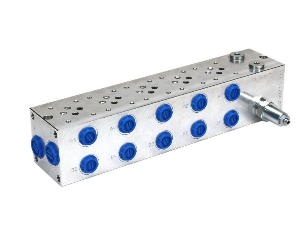 Płyta NG6 cetop3 5-sekcyjna (z zaworem przelewowym 50-380 bar) do elektroza