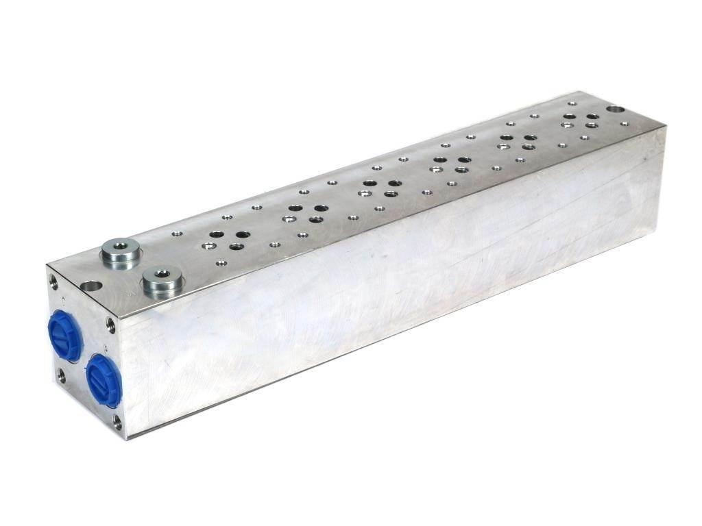 Płyta NG6 cetop3 6-sekcyjna (z zaworem przelewowym 50-380 bar) do elektroza - zdjęcie 2