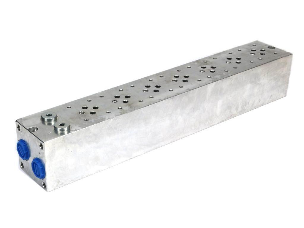 Płyta NG6 cetop3 7-sekcyjna (z zaworem przelewowym 50-380 bar) do elektroza - zdjęcie 2