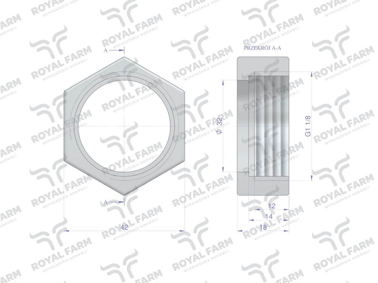 Nakrętka korpusu poidła RF-20908101 RF-20908106 ROYAL FARM 10szt - zdjęcie 2