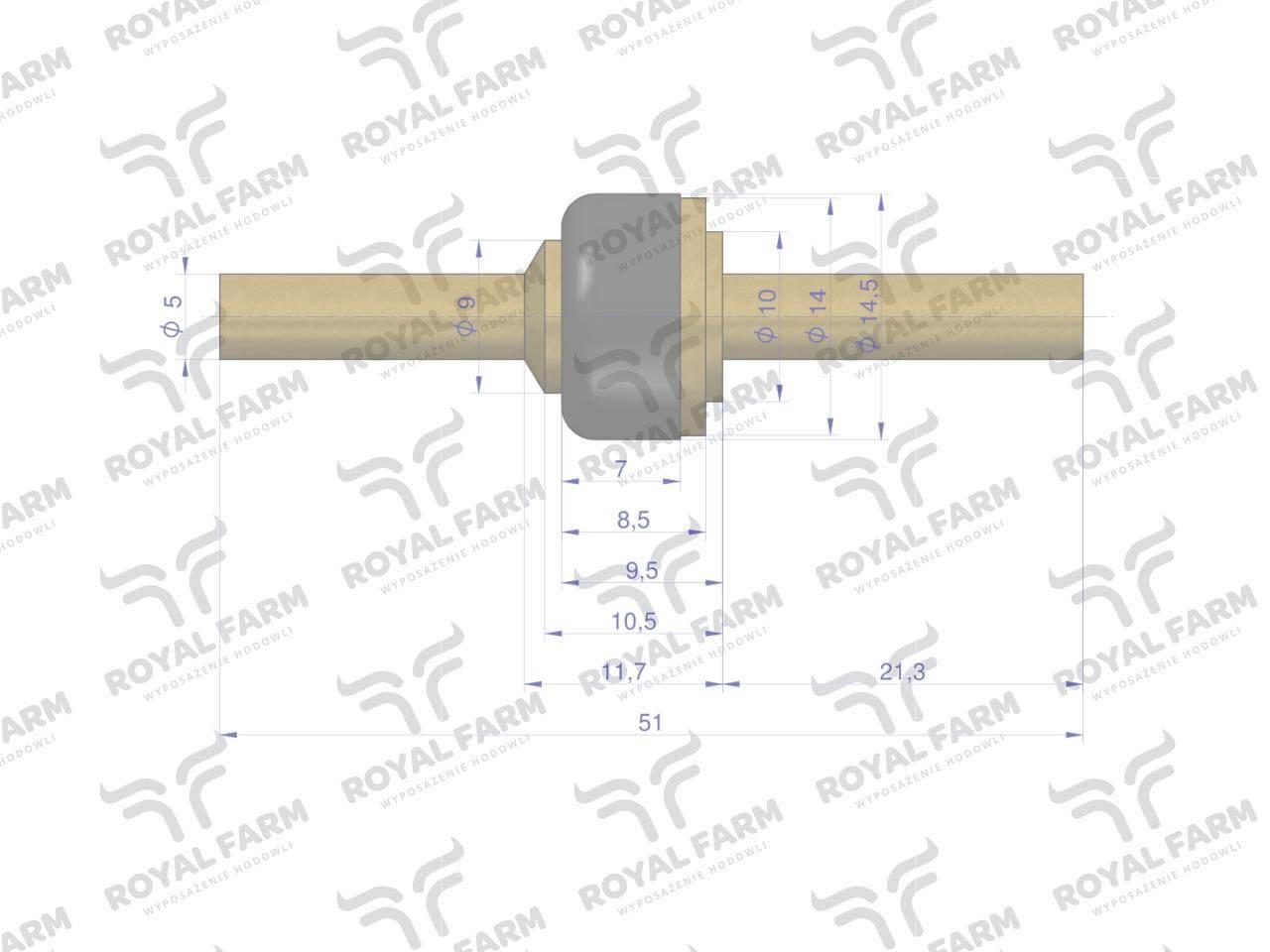 Zawór kompletny poidła RF-20908101 RF-20908106 ROYAL FARM 10szt - zdjęcie 4