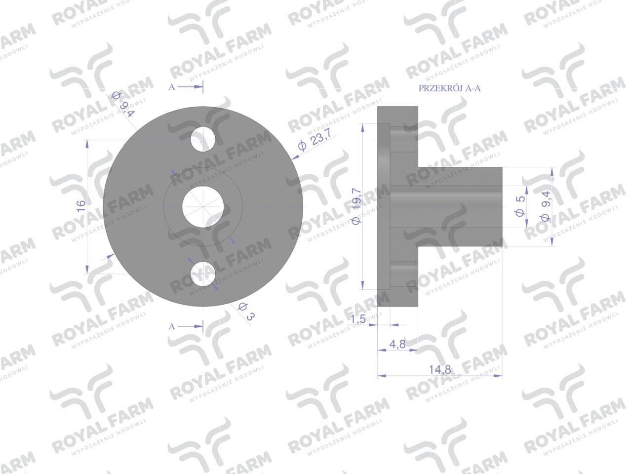 Podkładka plastikowa zaworu poidła RF-20908101 RF-20908106 ROYAL FARM 20szt - zdjęcie 2