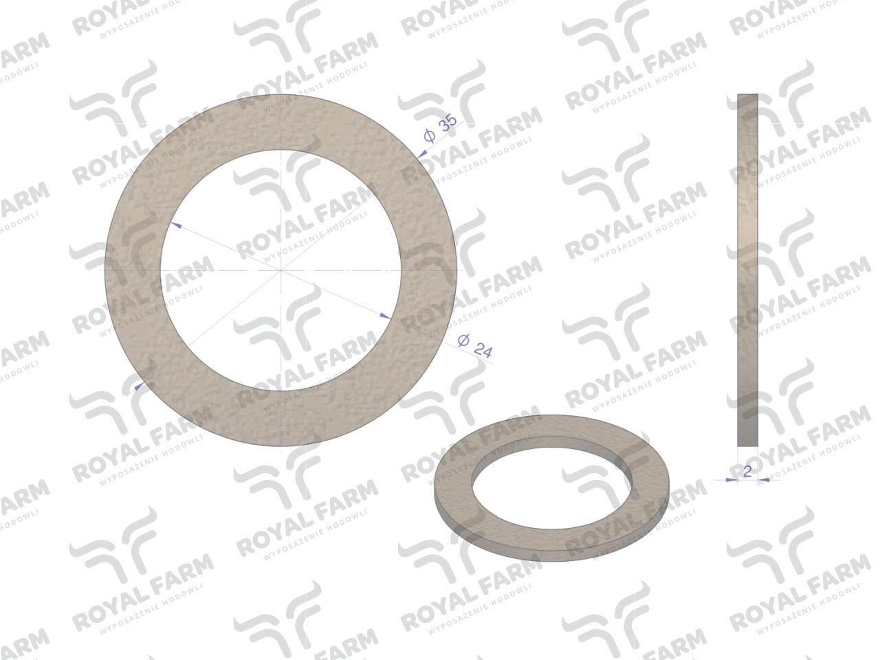 Uszczelka fibrowa zaworu poidła RF-20908101 RF-20908106 ROYAL FARM 20szt - zdjęcie 2