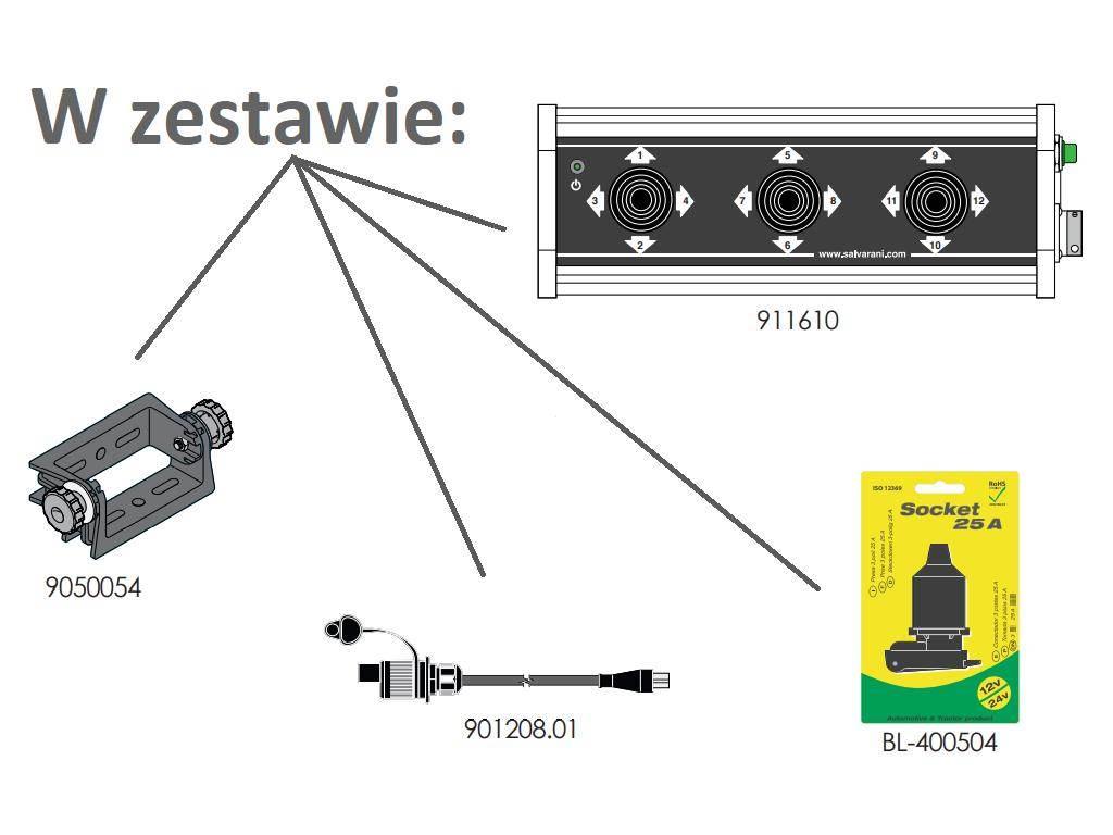 Panel z trzema joystickami 4-pozycyjnymi. 12VDC 911610 - zdjęcie 2