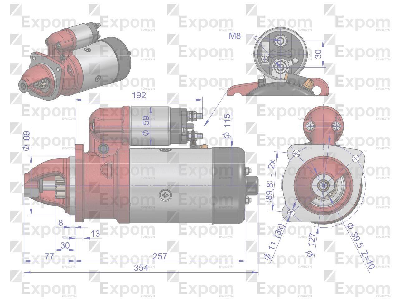 Rozrusznik R11G 12V 3kW MF4 EXPOM KWIDZYN eu EX-163000EX - zdjęcie 5