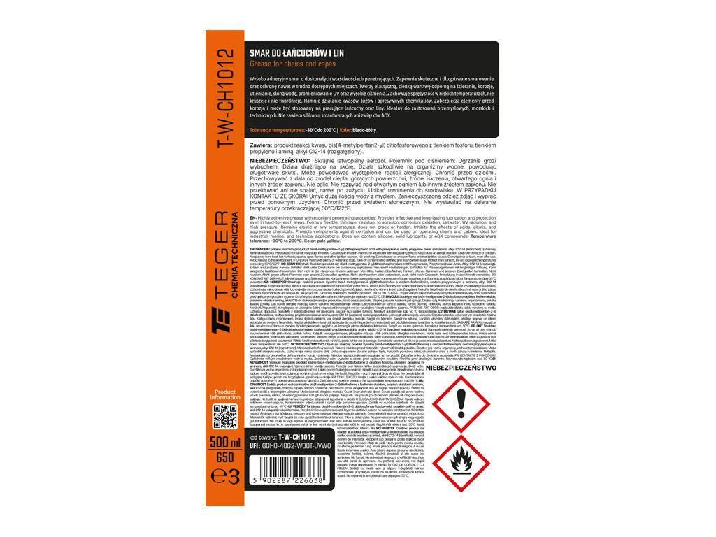 Smar do łańcuchów i lin 500ml / TEGER T-W-CH1012 - zdjęcie 3