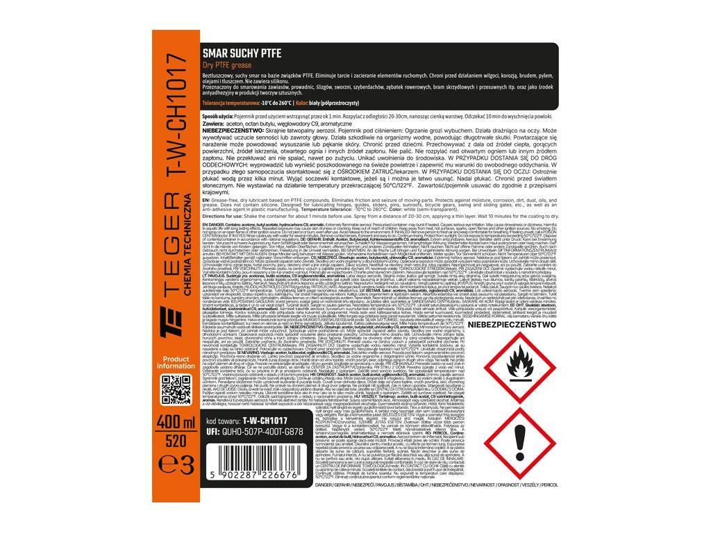 Smar suchy PTFE 400 ml / TEGER T-W-CH1017 - zdjęcie 3