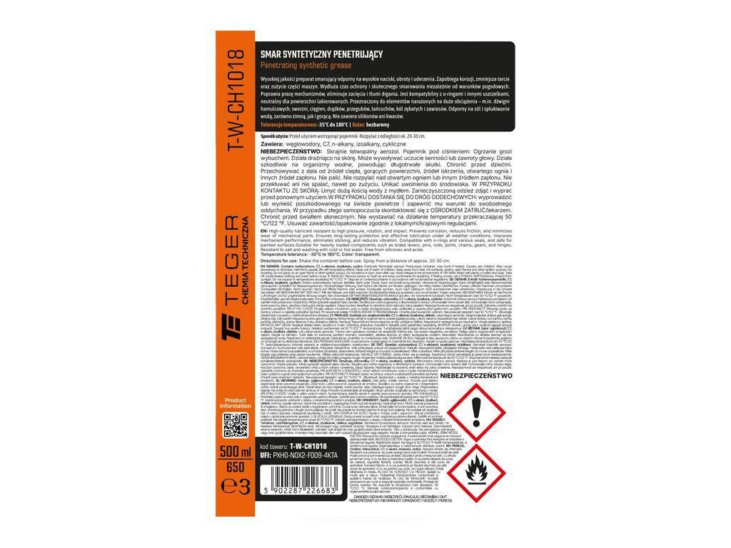 Smar syntetyczny penetrujący 500ml / TEGER T-W-CH1018 - zdjęcie 3