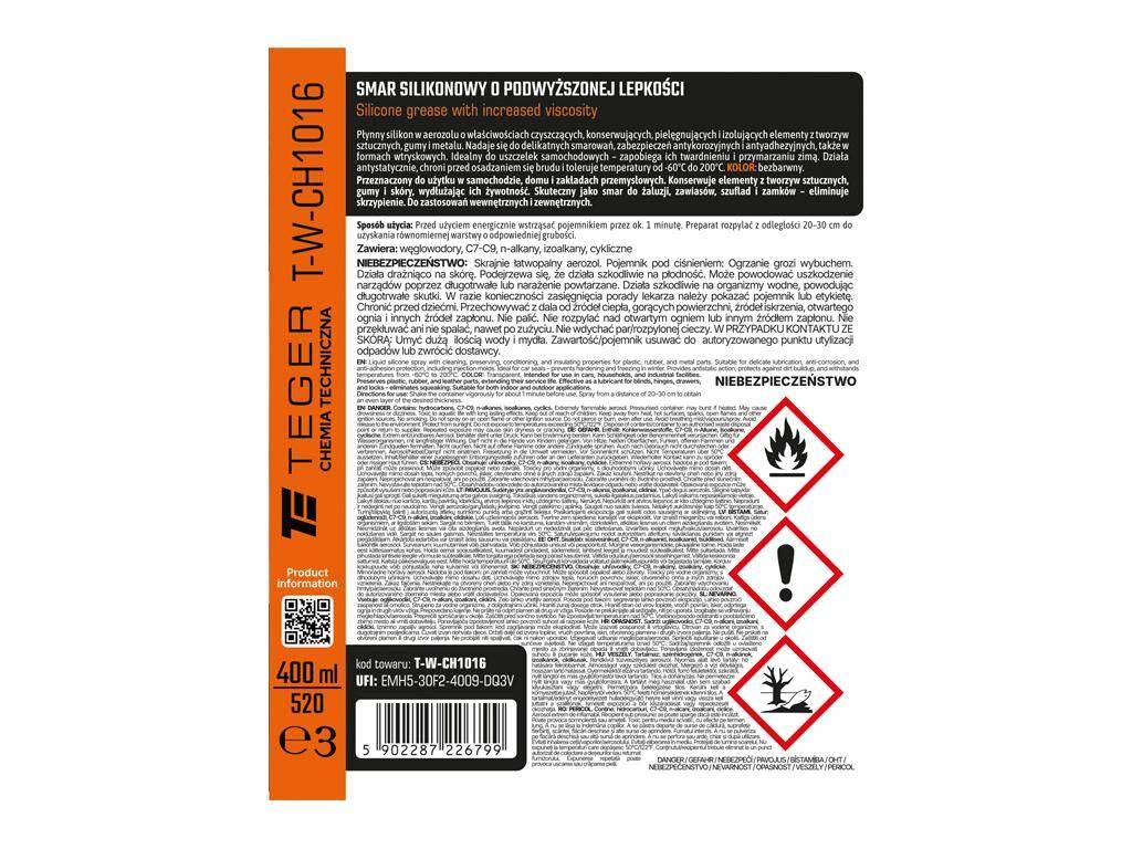 Smar silikonowy o podwyższonej lepkości 400 ml / TEGER T-W-CH1016 - zdjęcie 3
