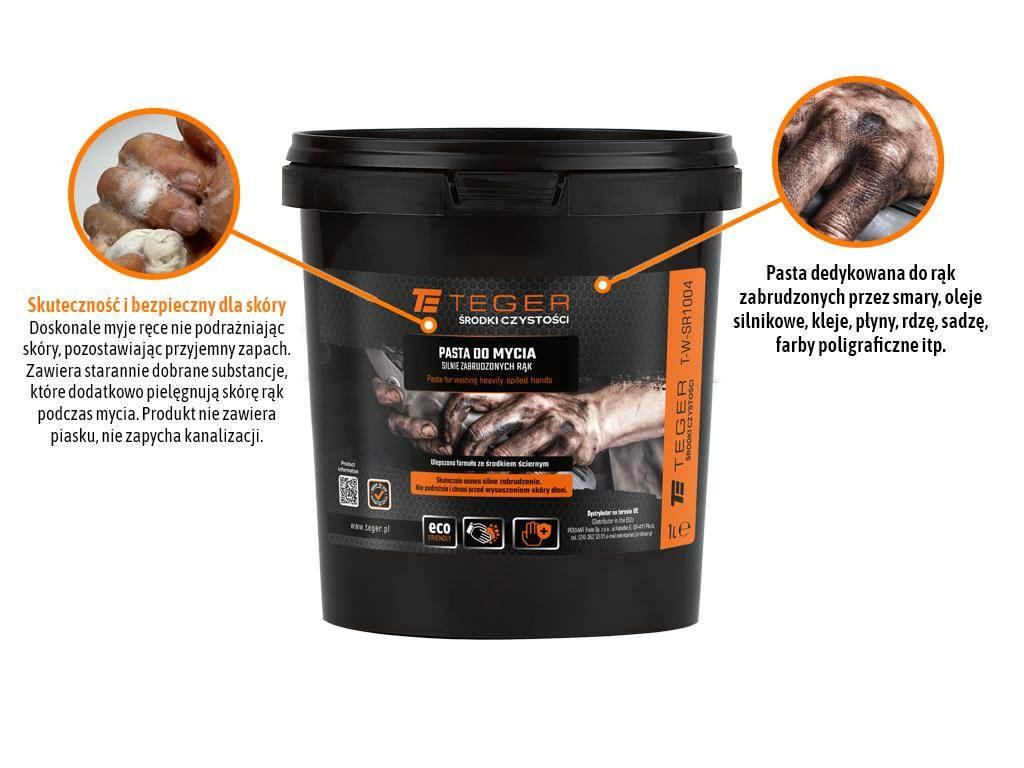 Pasta do mycia silnie zabrudzonych rąk 1l / TEGER T-W-SR1004 - zdjęcie 2