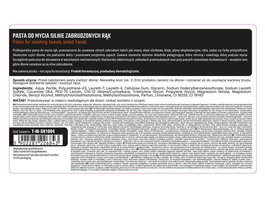 Pasta do mycia silnie zabrudzonych rąk 1l / TEGER T-W-SR1004 - zdjęcie 3