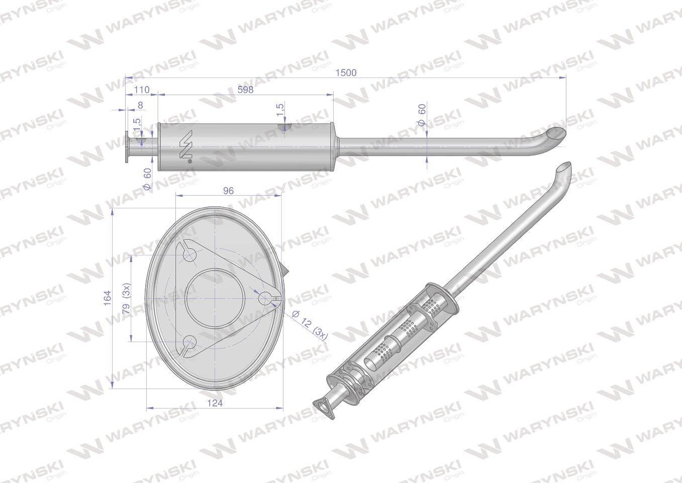 Tłumik 1500mm 7kg ZETOR INOX WARYŃSKI 70011423IW - zdjęcie 4