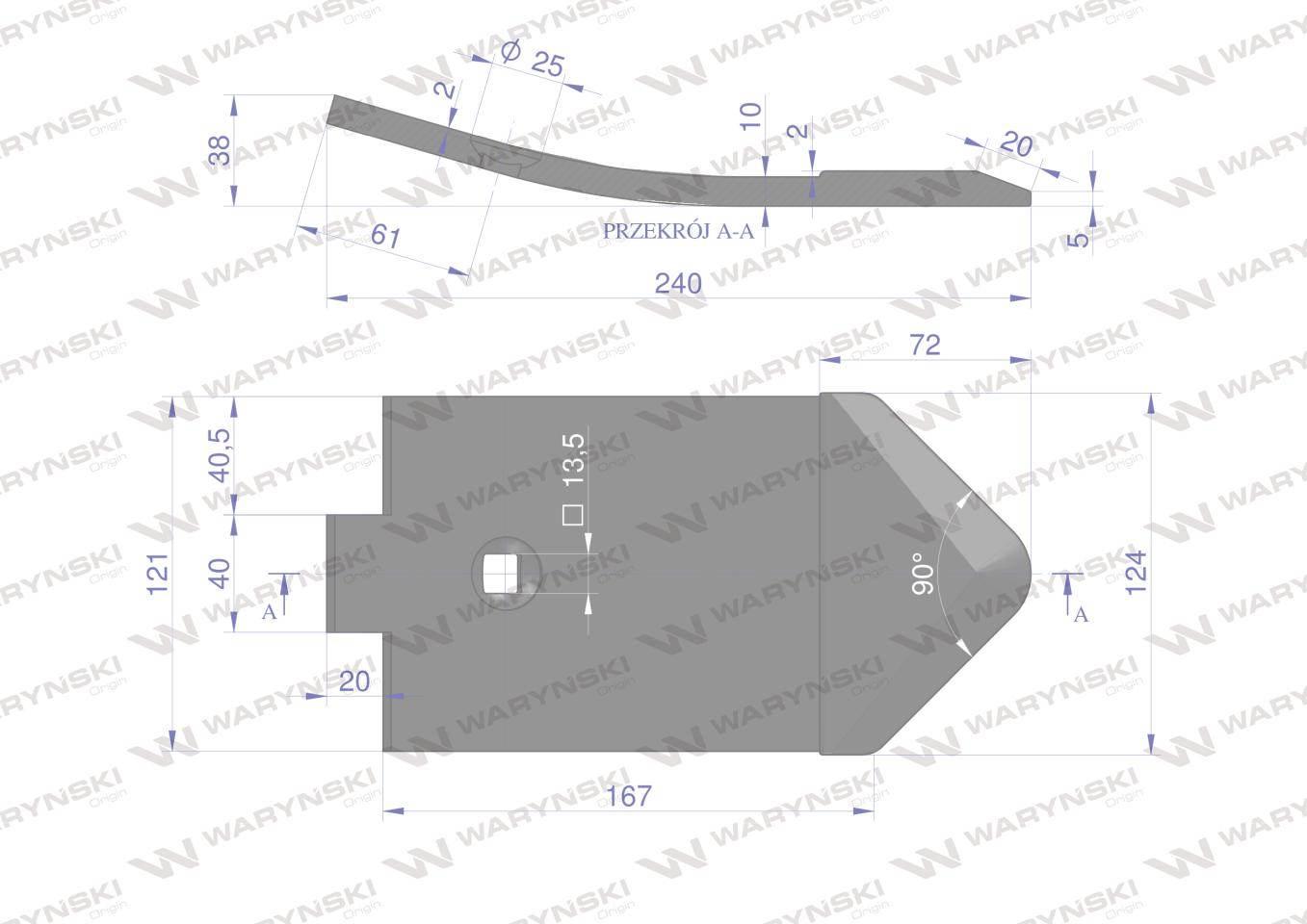 Dziób redlicy zamiennik Lemken Smaragd Napawane Waryński W-3374388N - zdjęcie 2