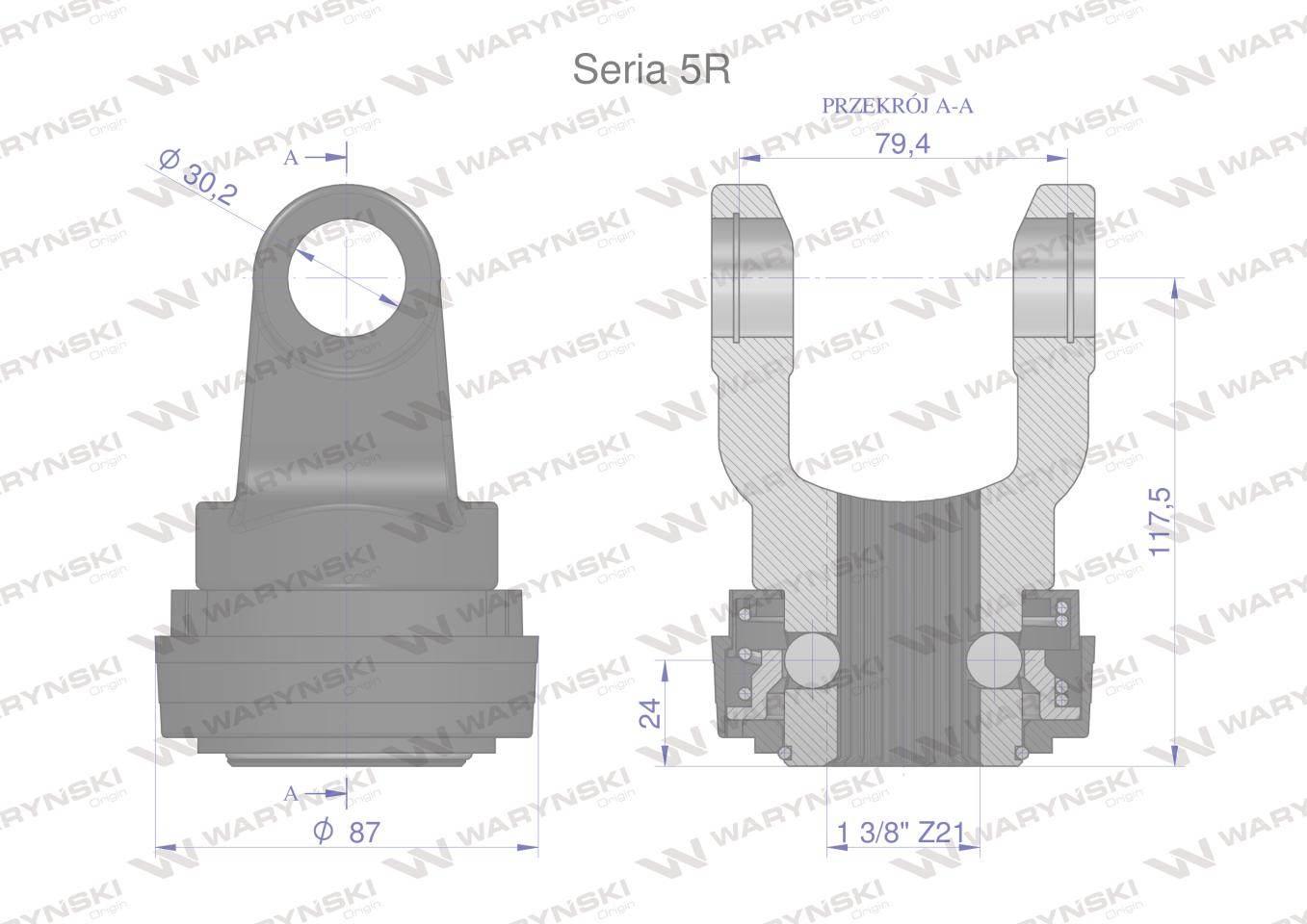 Widłak z pierścieniem 1 3/8 Z21 - 30.2X79.4 Seria 5R CE2020 Waryński - zdjęcie 3