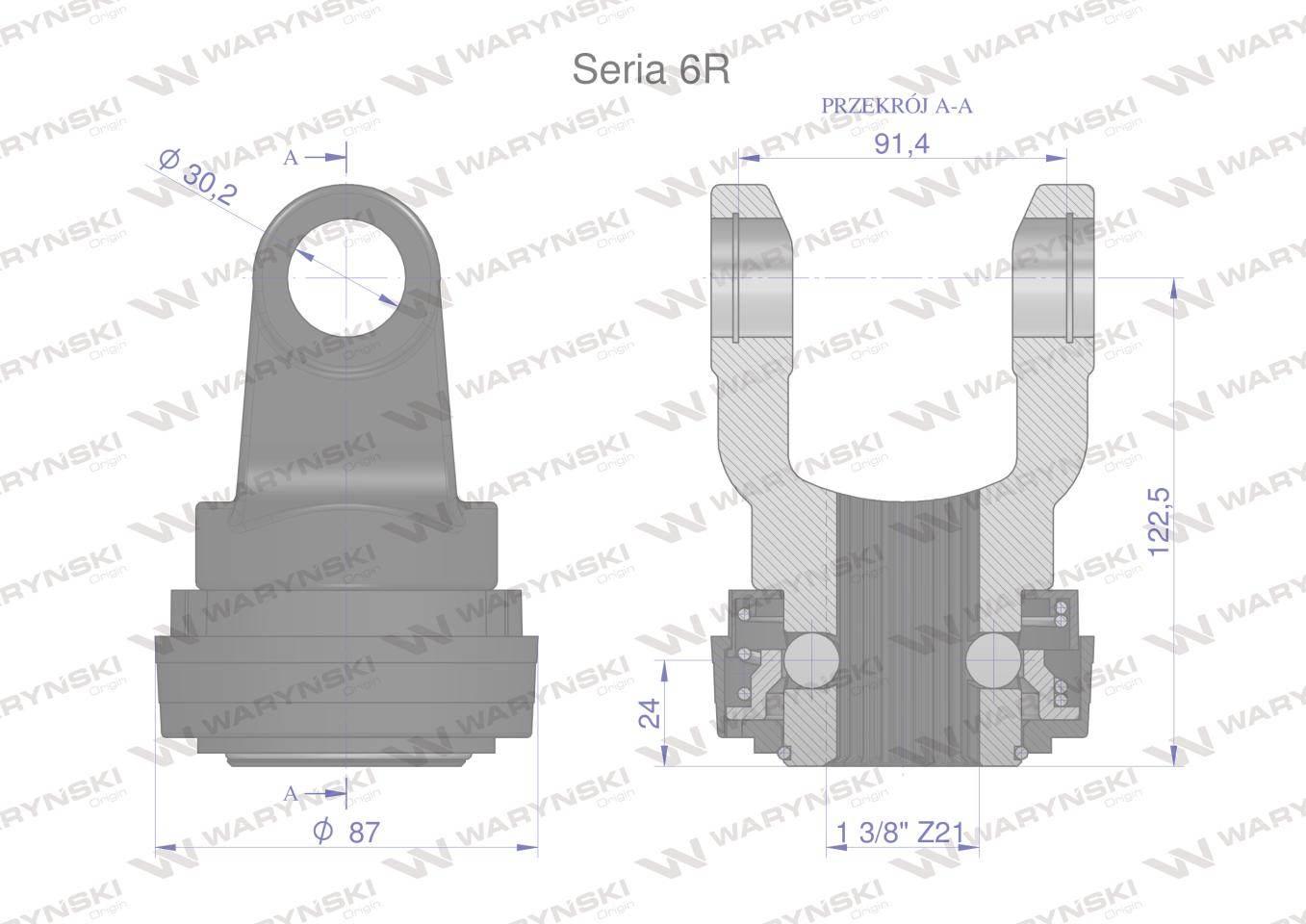 Widłak z pierścieniem 1 3/8 Z21 - 30.2X91.4 Seria 6R CE2020 Waryński - zdjęcie 3
