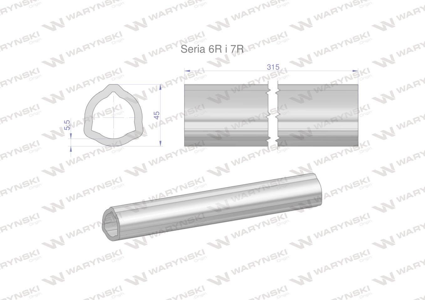 Rura wewnętrzna Seria 6R i 7R do wału 460 przegubowo-teleskopowego 45x5.5mm