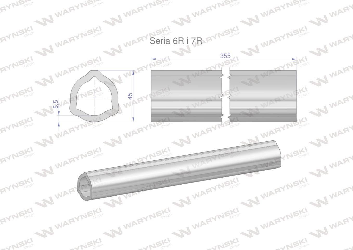 Rura wewnętrzna Seria 6R i 7R do wału 510 przegubowo-teleskopowego 45x5.5mm