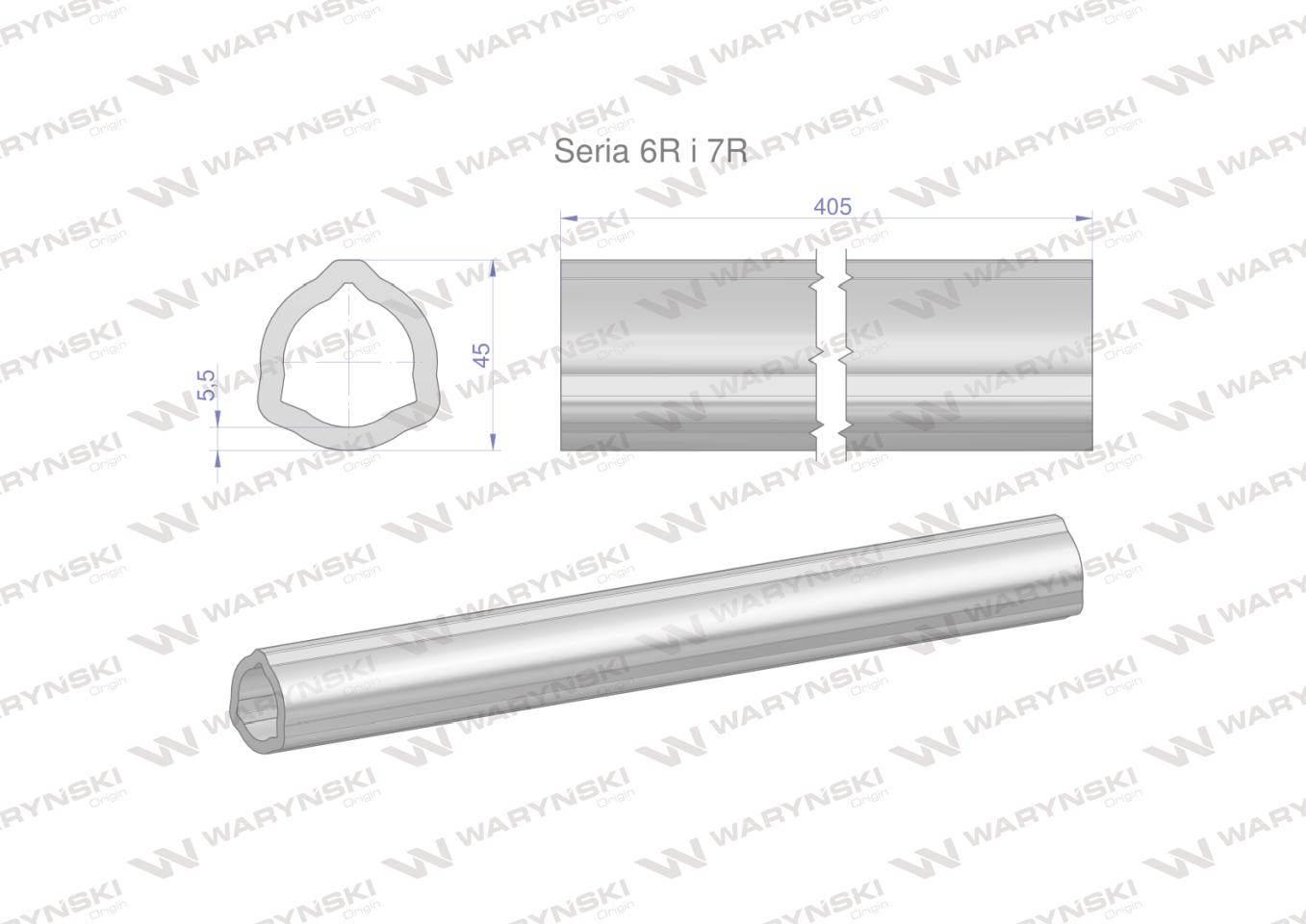 Rura wewnętrzna Seria 6R i 7R do wału 560 przegubowo-teleskopowego 45x5.5mm