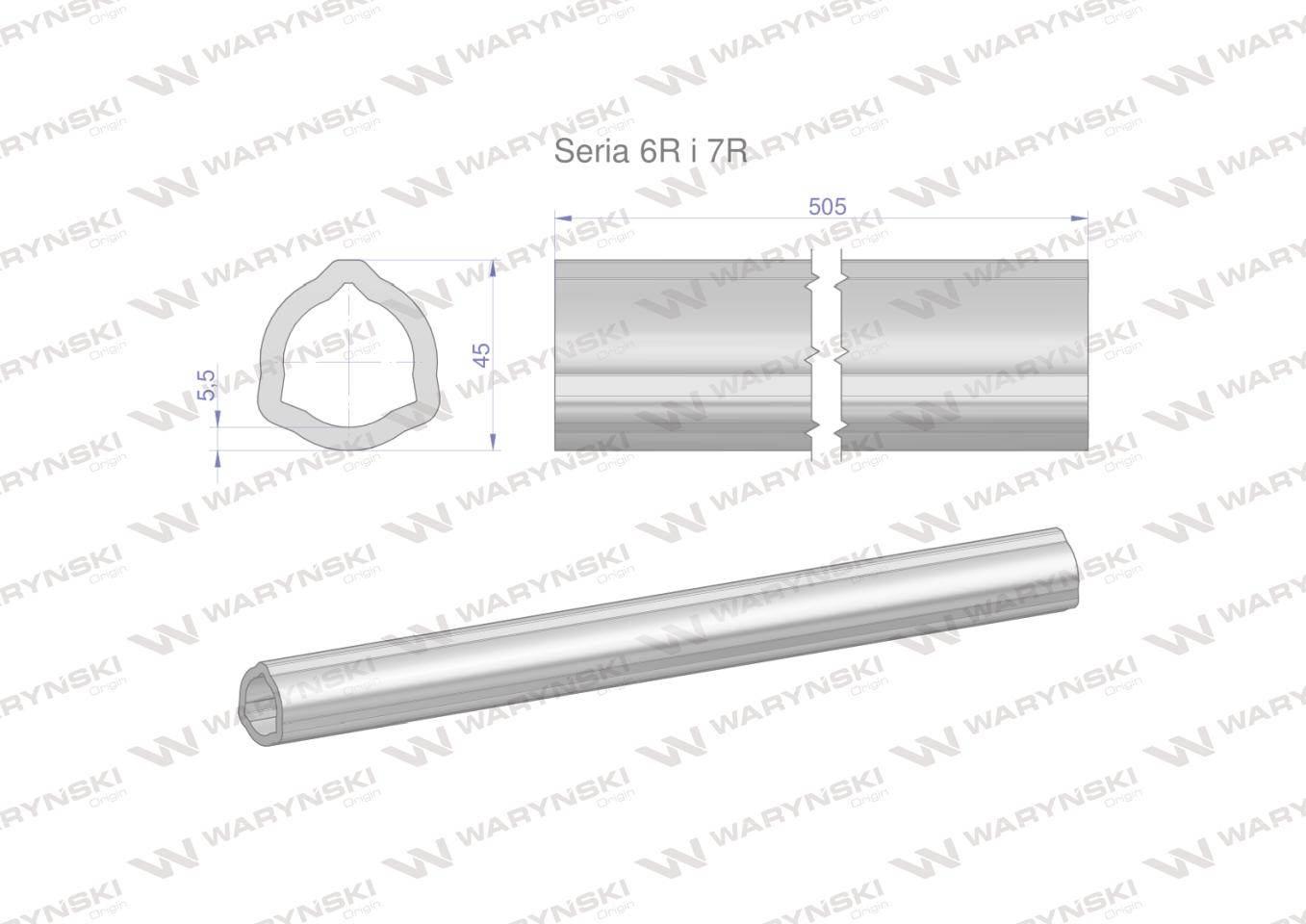 Rura wewnętrzna Seria 6R i 7R do wału 660 przegubowo-teleskopowego 45x5.5mm