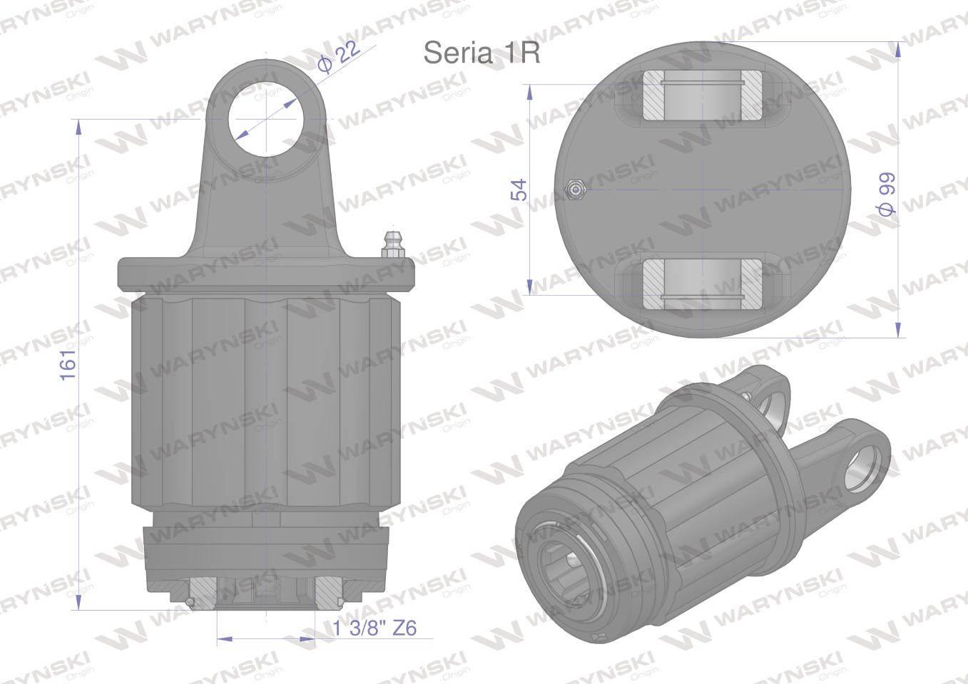 Sprzęgło zapadkowe wału Seria 1R 500 Nm - 22x54 - 1 3/8 Z6 WARYŃSKI - zdjęcie 2