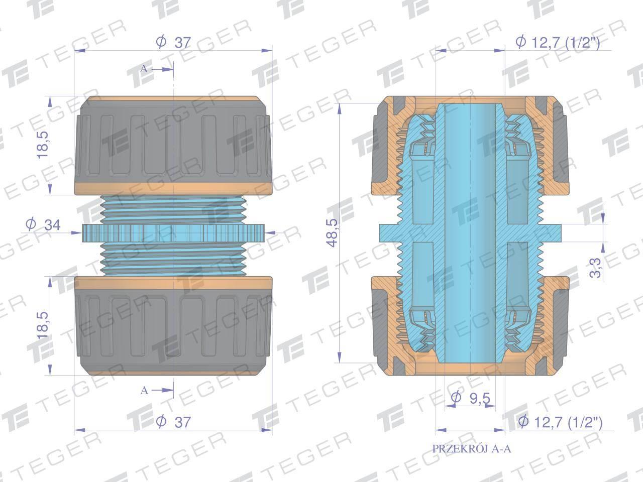Łącznik węża 1/2" / TEGER T-O-NPIS006 - zdjęcie 4