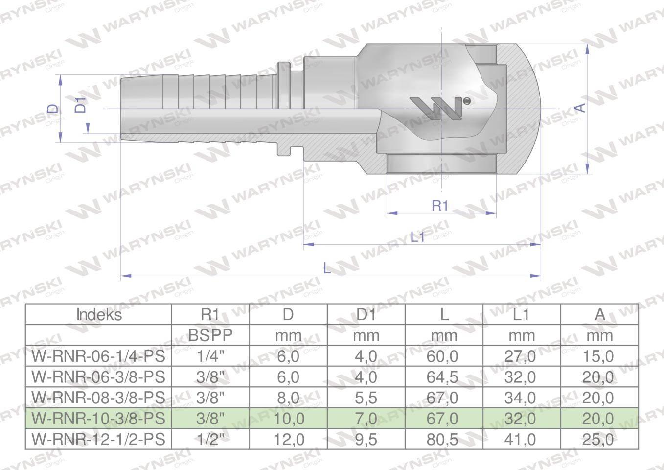Zakucie hydrauliczne oczkowe RNR DN10 3/8" PREMIUM Waryński 10szt - zdjęcie 3