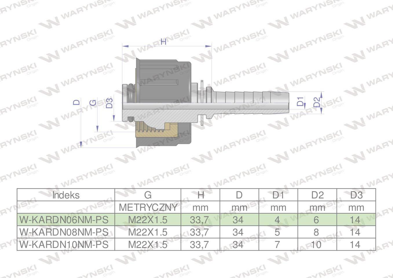 Zakucie nakretka do myjek (pasuje do Karcher) na waz DN06 GW M22x1.5 (RM-KA - zdjęcie 4