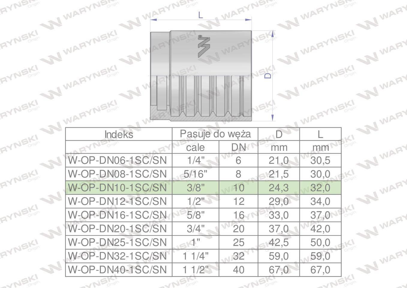 Tuleja (oprawka) DN 10 1SN 1SC PREMIUM Waryński 50szt W-OP-DN10-1SC/SN - zdjęcie 4