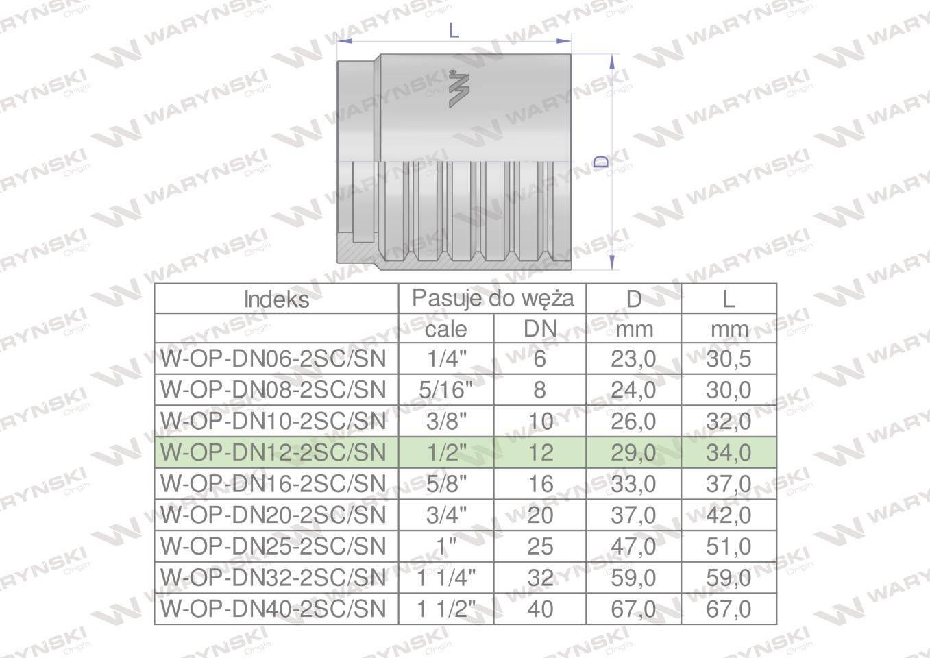 Tuleja (oprawka) DN 13 2SN 2SC PREMIUM Waryński 50szt W-OP-DN12-2SC/SN - zdjęcie 4