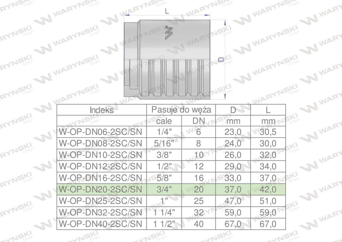 Tuleja (oprawka) DN 20 2SN 2SC PREMIUM Waryński 25szt W-OP-DN20-2SC/SN - zdjęcie 4