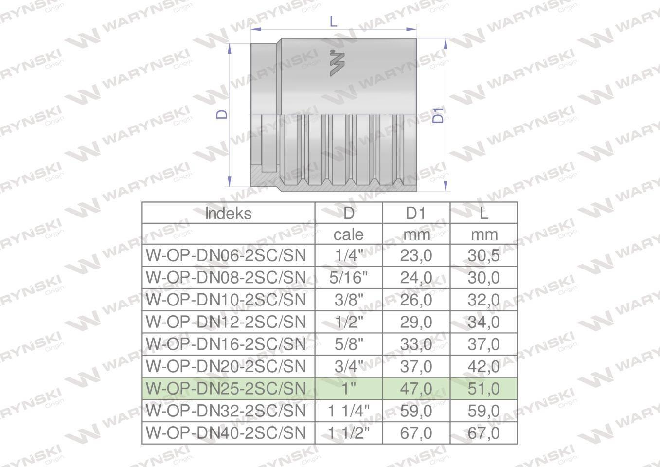 Tuleja (oprawka) DN 25 2SN 2SC PREMIUM Waryński 10szt W-OP-DN25-2SC/SN - zdjęcie 4