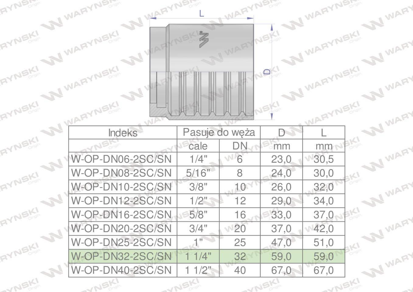 Tuleja (oprawka) DN 32 2SN 2SC PREMIUM Waryński 2szt W-OP-DN32-2SC/SN - zdjęcie 4