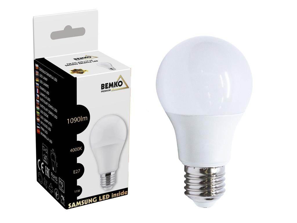 Żarówka LED (LED SAMSUNG) 230V E27 A60 11W 1090LM 4000K barwa dzienna 10szt