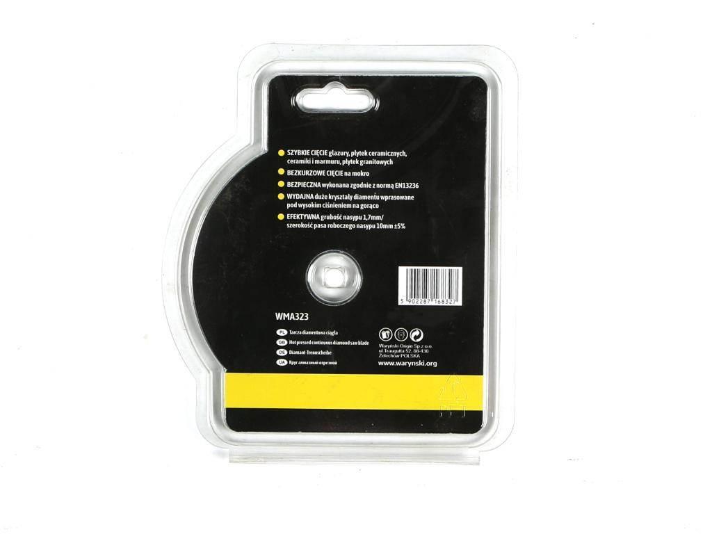 Tarcza diamentowa do cięcia na mokro pełna 115 x 22.23 mm Waryński WMA323 - zdjęcie 2