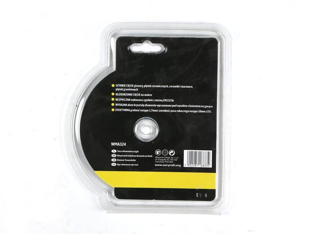 Tarcza diamentowa do cięcia na mokro pełna 125 x 22.23 mm Waryński WMA324 - zdjęcie 2