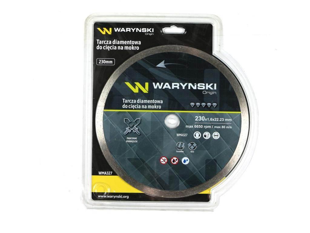 Tarcza diamentowa do cięcia na mokro pełna 230 x 22.23 mm Waryński WMA327