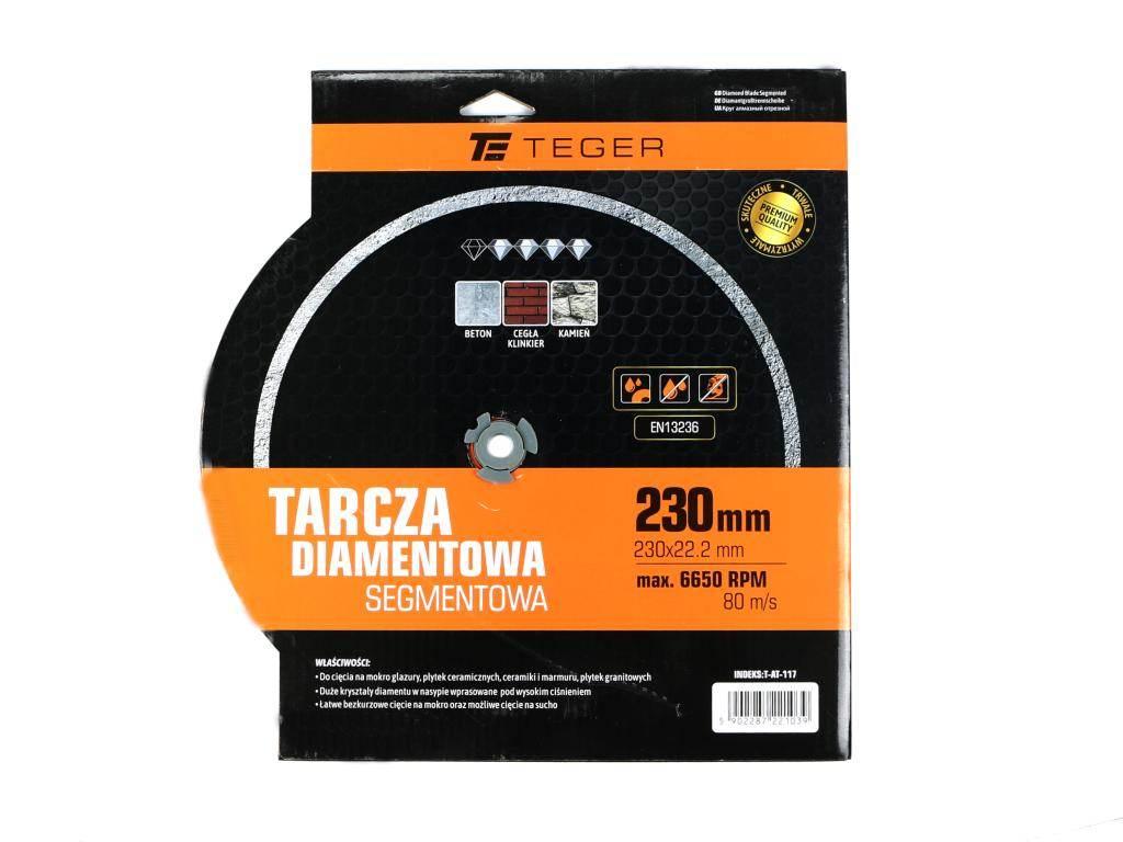 Tarcza diamentowa segmentowa 230x22.23 mm do cięcia betonu TEGER T-AT-117 - zdjęcie 2