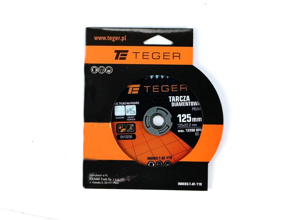 Tarcza diamentowa do cięcia na mokro pełna 125x22.23 mm TEGER T-AT-119