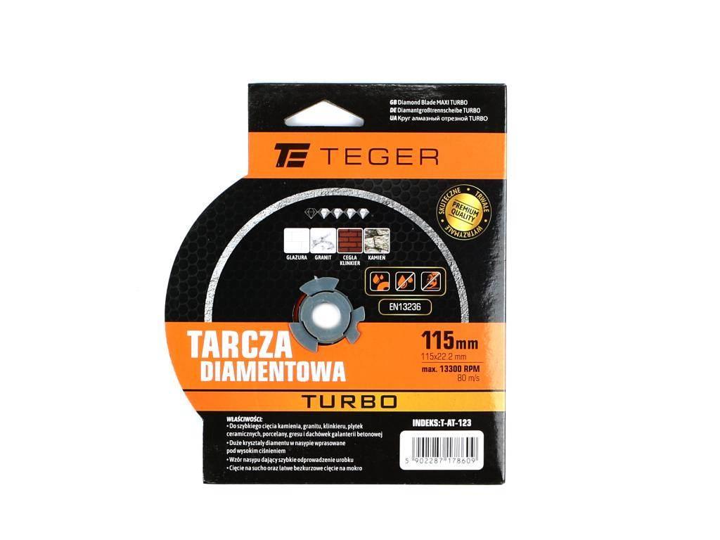Tarcza diamentowa TURBO 115x22.23 mm TEGER T-AT-123 - zdjęcie 2
