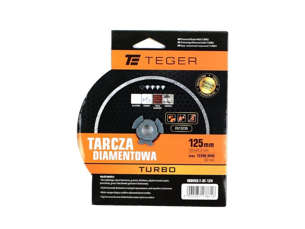 Tarcza diamentowa TURBO 125x22.23 mm TEGER T-AT-124 - zdjęcie 2