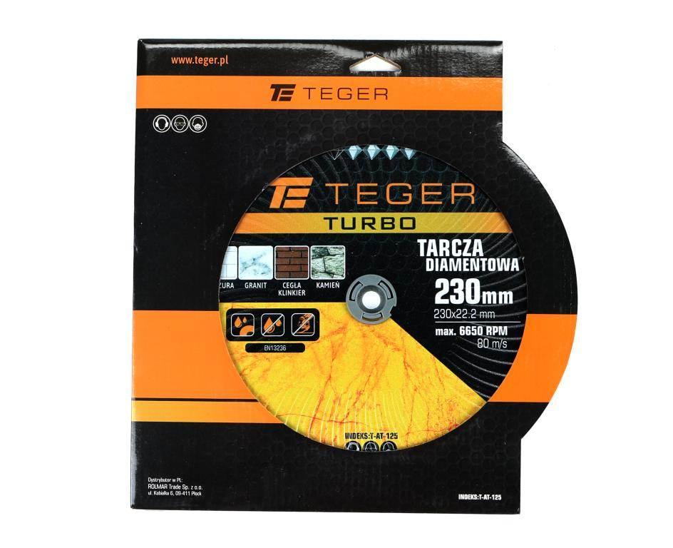 Tarcza diamentowa TURBO 230x22.23 mm TEGER T-AT-125