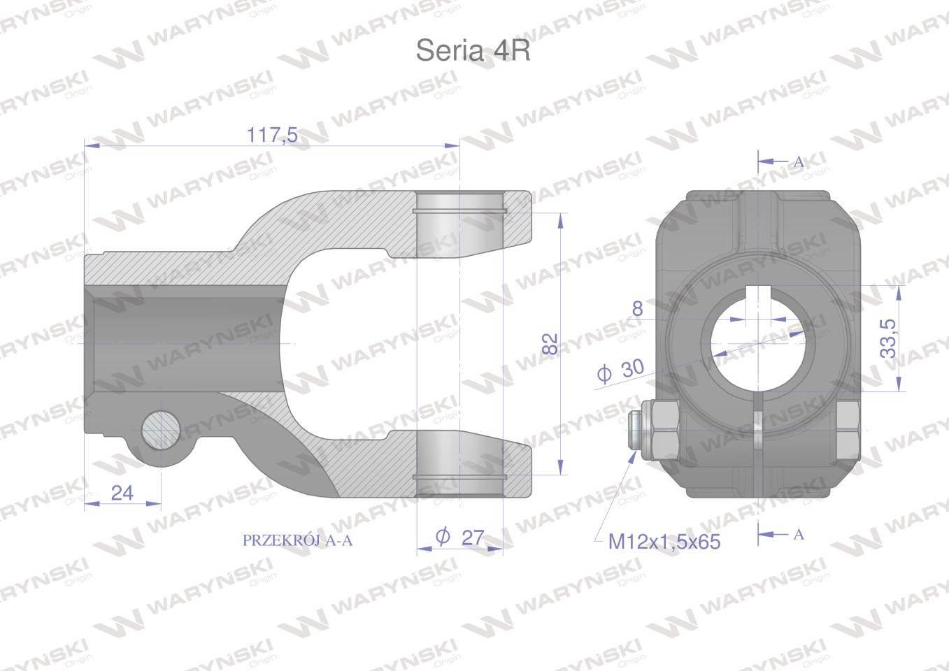 Widłak na wpust 8 śr.otw.30mm - 27X82 Seria 4R Waryński WR2304030 - zdjęcie 2