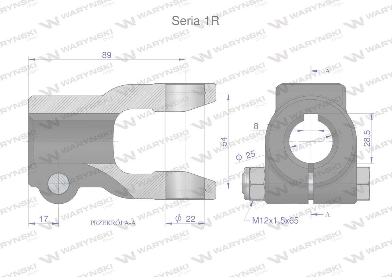 Widłak na wpust 8 śr.otw.25mm - 22X54 Seria 1R Waryński WR2301025 - zdjęcie 2