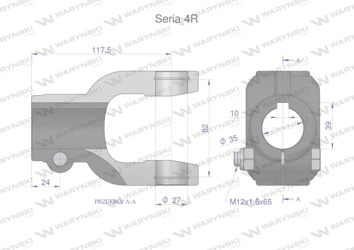 Widłak na wpust 10 śr.otw.35mm - 27X82 Seria 4R Waryński WR2304035 - zdjęcie 2