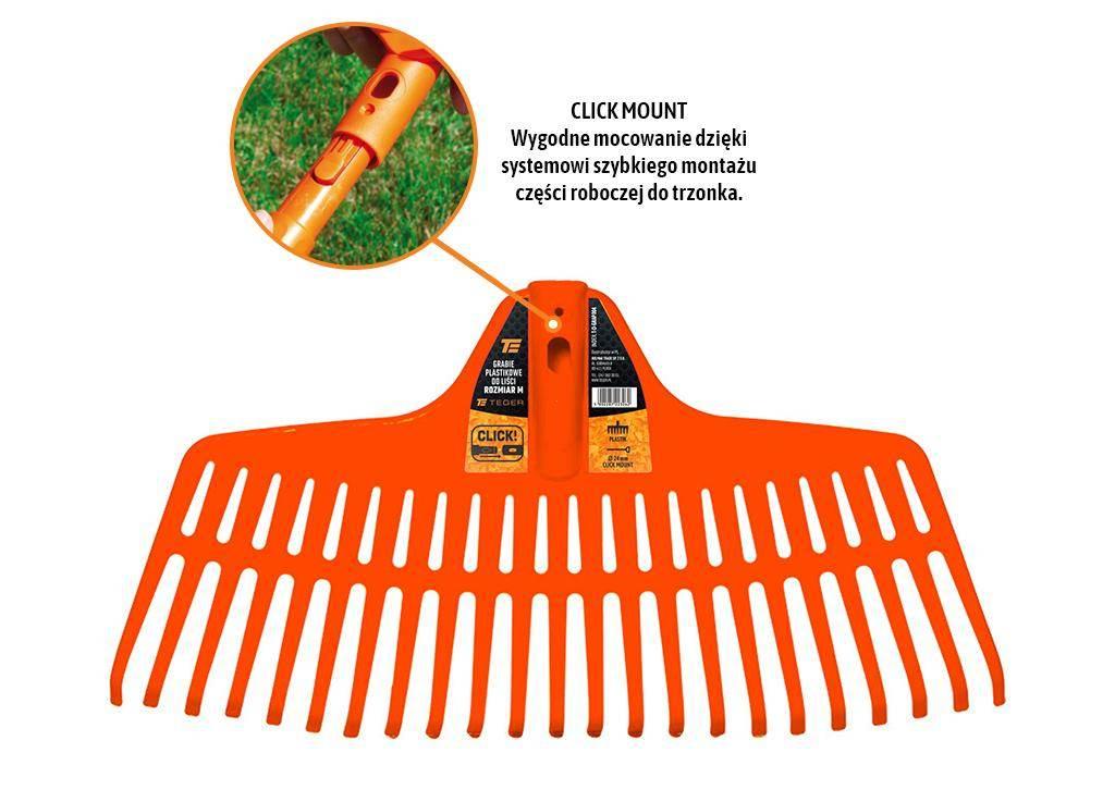 Grabie plastikowe do liści rozmiar M (mocowanie CLICK) / TEGER T-O-GRAP004 - zdjęcie 2
