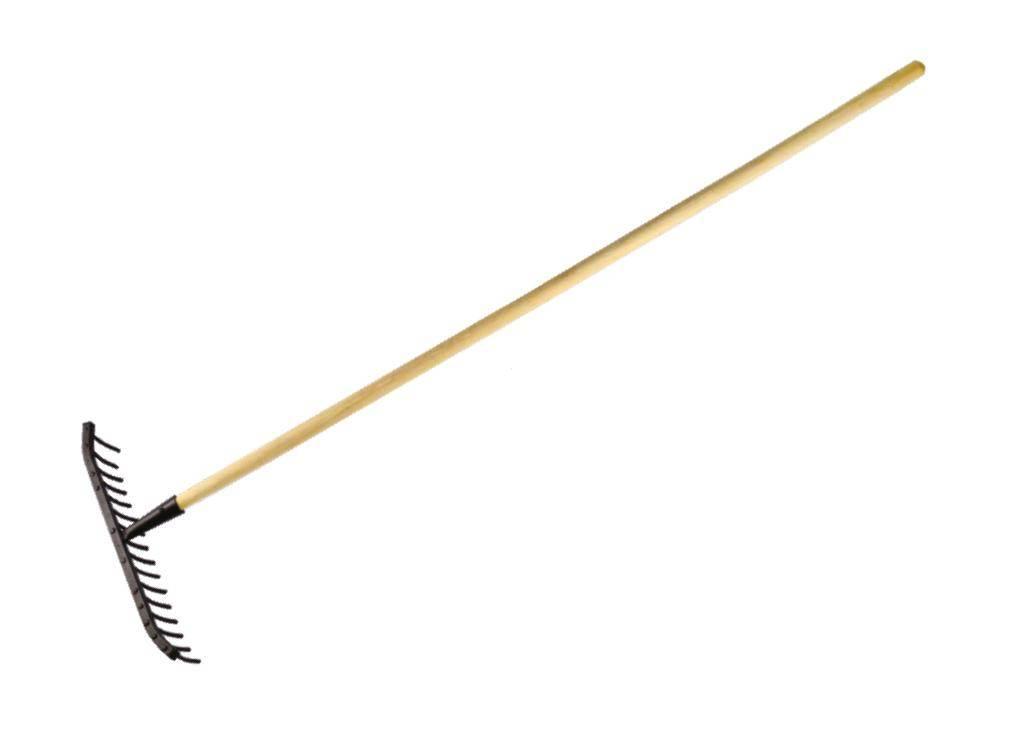 Grabie metalowe 18 zębne do kamienia na drewnianym trzonku - Extra strong /