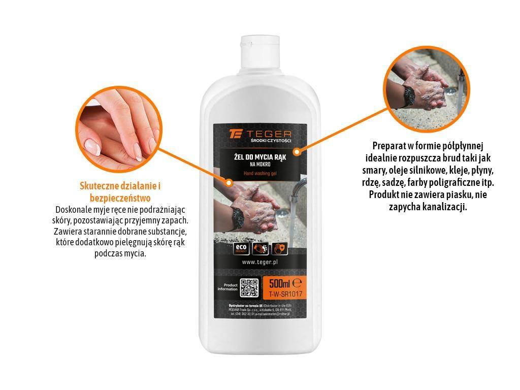 Żel do mycia rąk na mokro 500ml / TEGER T-W-SR1017 - zdjęcie 2