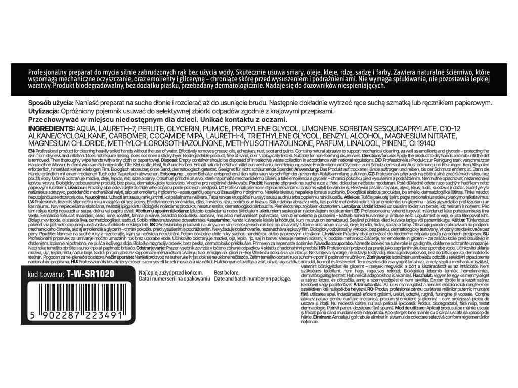 Żel do mycia rąk na sucho NEW FORMULA 4l / TEGER T-W-SR1020 - zdjęcie 3
